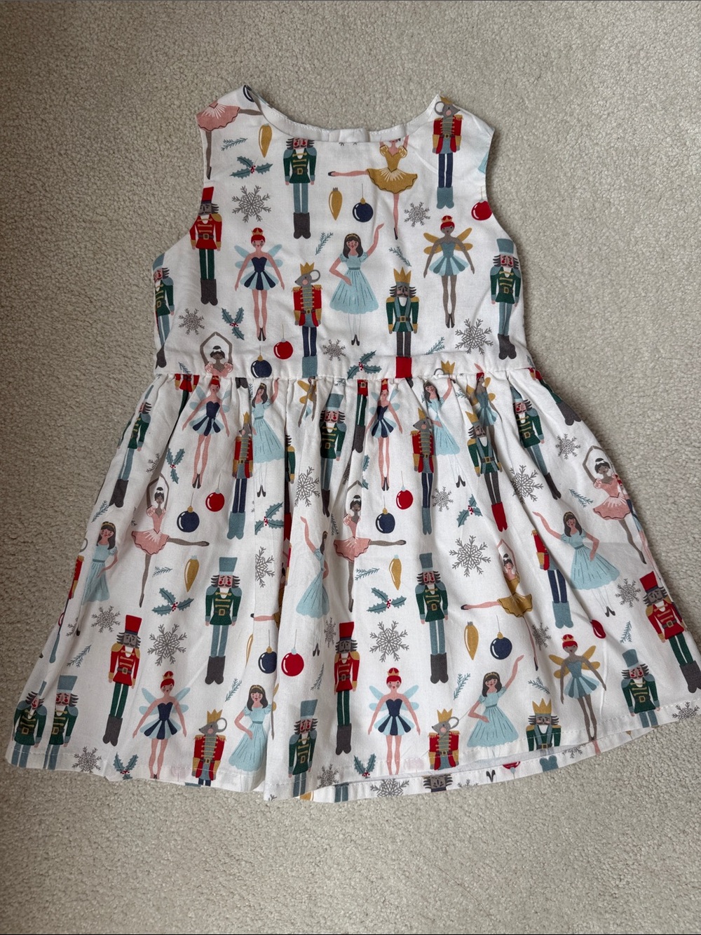 Little Planet Nutcracker-Print Holiday Dress